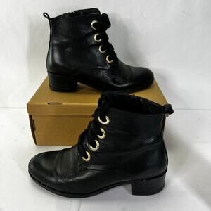 Minelli Itallian Leather Block Heel Booties Women's Size 39/9